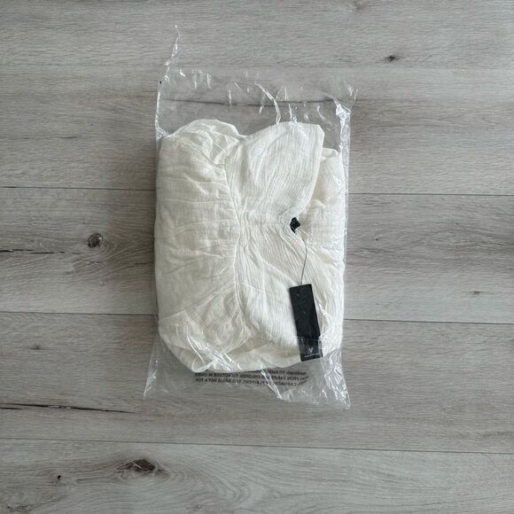 Lulus Romantic in Rome Tie-Strap Empire Waist Dress White M NWT IN PACKAGING - Picture 7 of 7